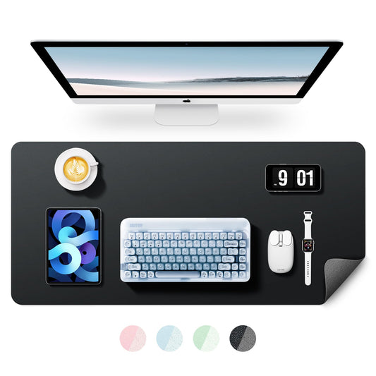 BUBM Desk Pad 120x60cm, Premium Leather Mouse Pad, Non-Slip Table Pad Writing Pad, Multifunctional Office Mousepad Desk Accessory for Office & Home Office (Black)