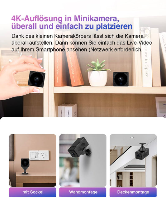 WIWACAM 4K Cube Small Camera WiFi 1Pro