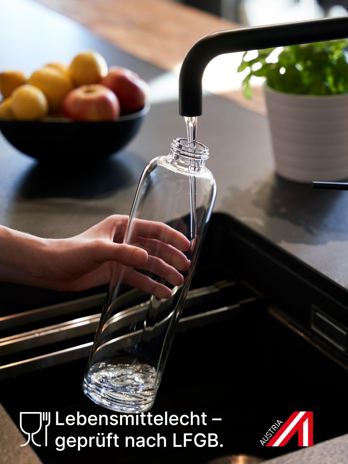 Spottle Glass Water Bottle 1L - Glass bottle available in 500ml, 750ml, 1 liter - Suitable for carbonated drinks - Dishwasher safe & leak-proof Glass Drinking Bottle