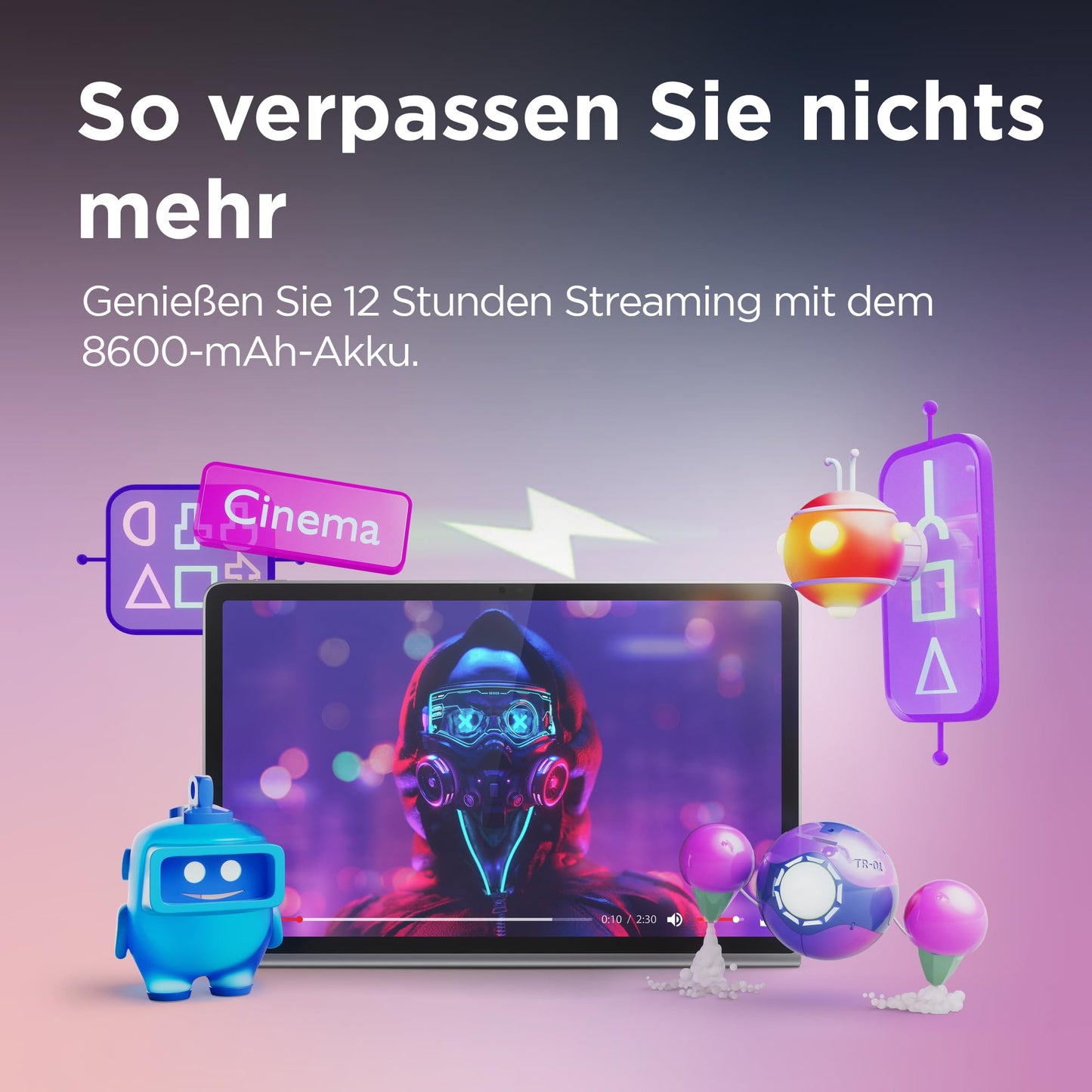 Lenovo Tab Plus Tablet | 11.5'' 2K Touch Display | JBL Sound system with 8 speakers | Mediatek Helio G99 | 8GB RAM | 128GB storage | Android 14 | Gray