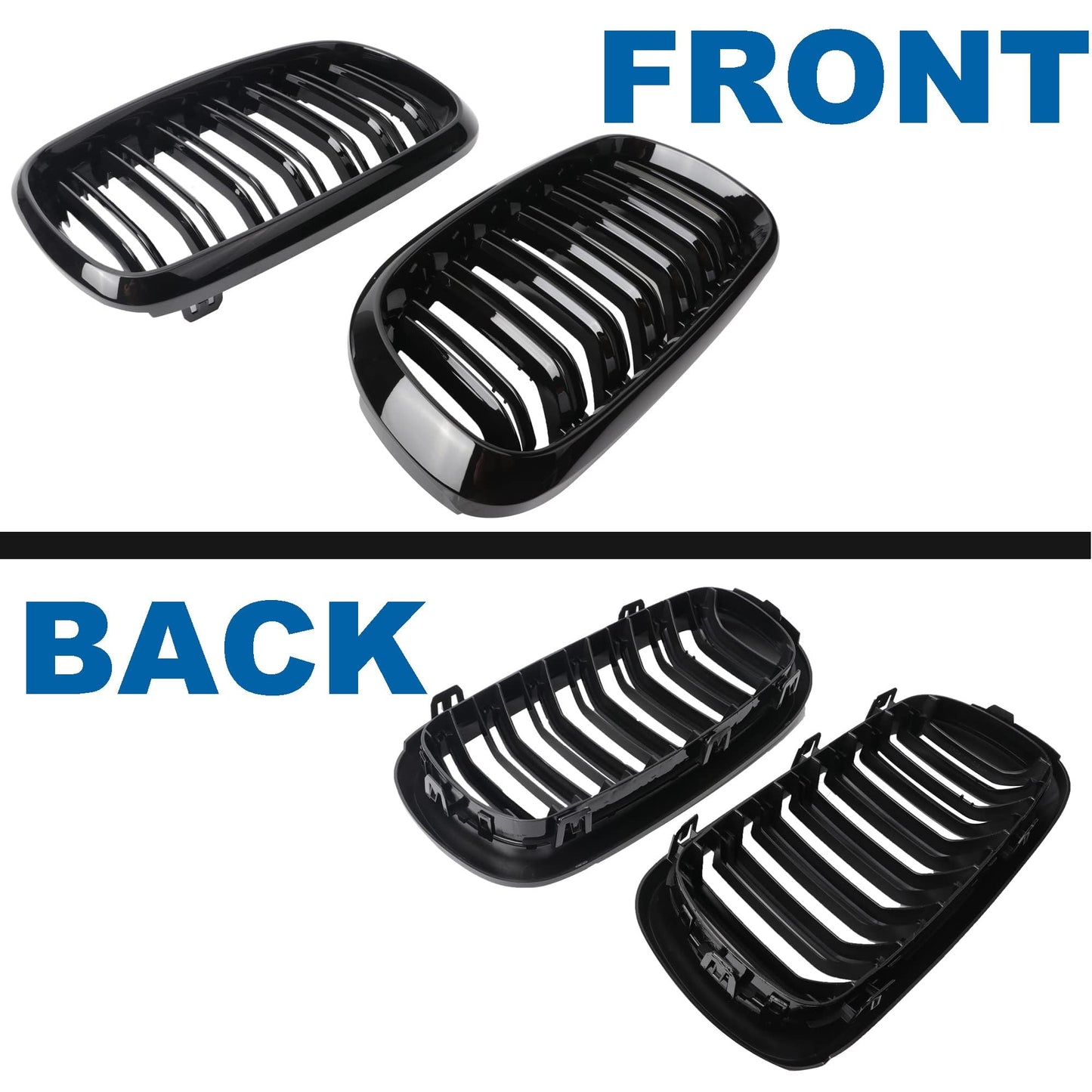 Gangying F15 F16 front grille for BMW X5 X6 F15 F16 kidney black double slat sport grille glossy black 2014 2015 2016 2017 2018