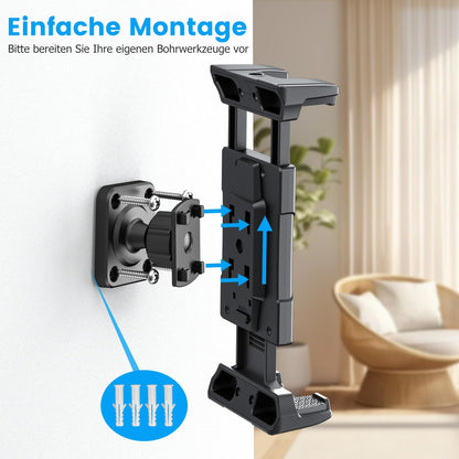 OHLPRO Tablet Wall Mount with 360° Rotation, Universal iPad Wall Mount with Expandable Clip, Tablet Holder for (4.7-13'') iPad Pro, Mini, Air, iPhone, Kindle, Galaxy Tab, Kitchen, Bathroom