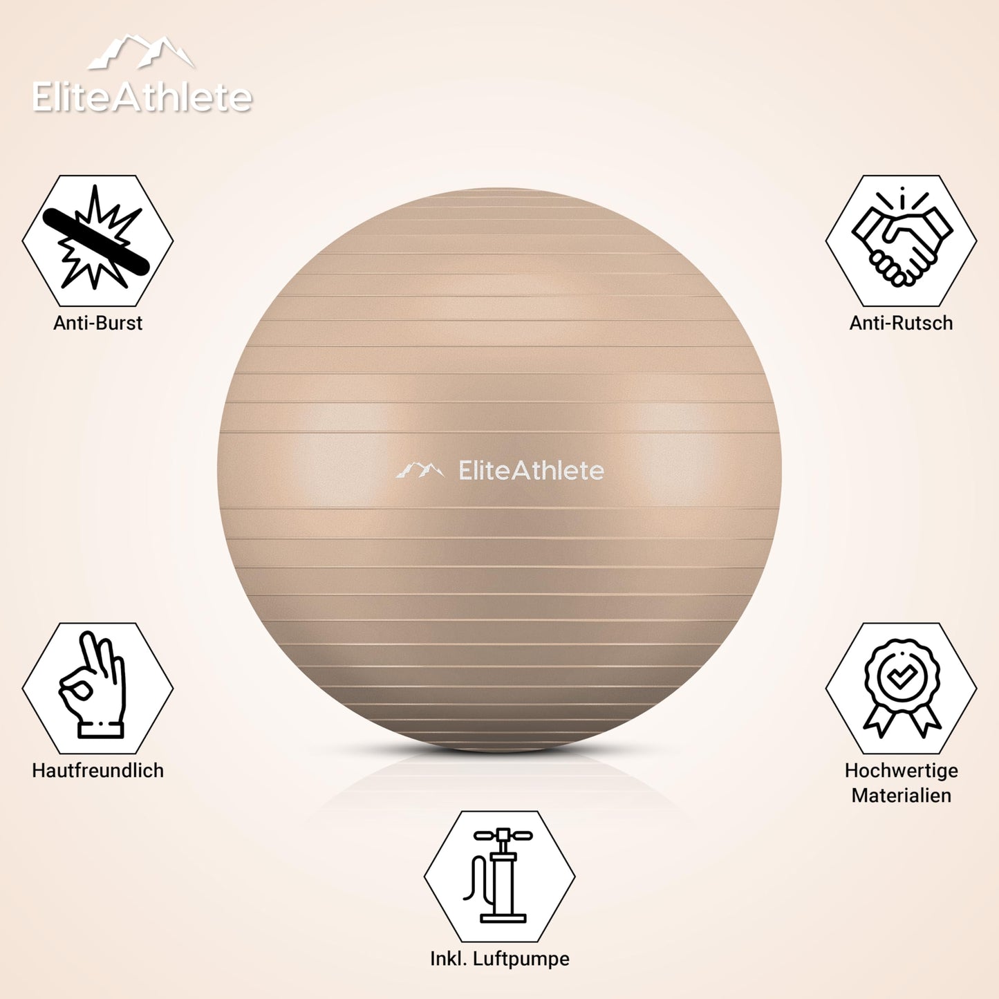 EliteAthlete Gymnastics Ball Chair for Office, Ergonomic with Anti-Burst System - Fitness Pilates Pregnancy - Pregnancy Ball Fitness Ball Yoga Ball - 75cm Yoga Ball including Air Pump.