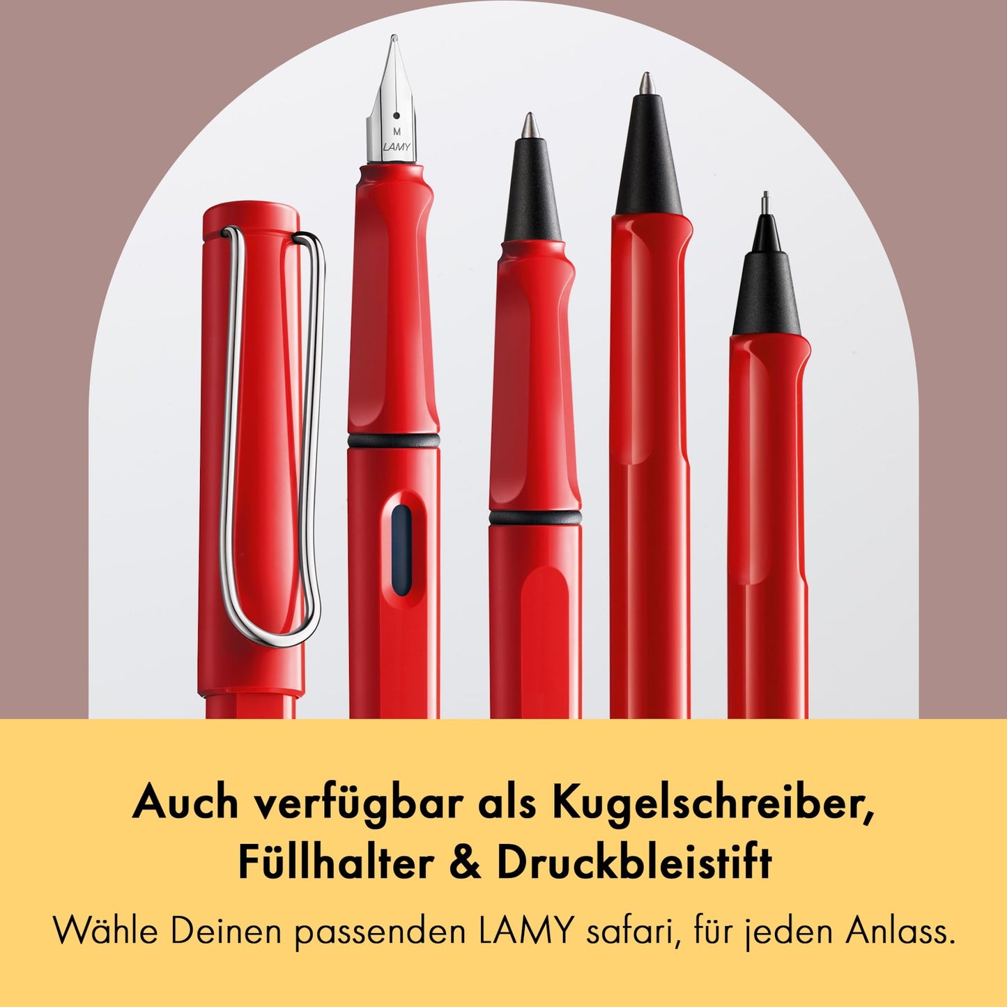 Lamy Safari Red Rollerball - timeless classic pen with ergonomic grip & medium nib - made of durable ASA plastic - comes with black rollerball refill M 63