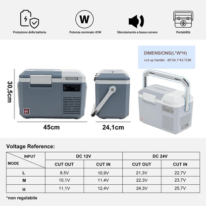 Alpicool LGMP8 8L compressor cooler 12v mini fridge electric camping freezer portable for car, truck, boat, RV with USB port, -20℃-20℃, rechargeable (battery not included)