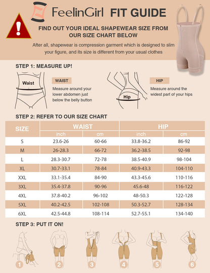 FeelinGirl Women's Shapewear Panty with Tummy Control Effect Shapes instantly and Tightens effectively, XL (EU 46-48), Beige with Zipper