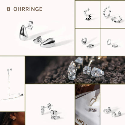 Purelei® Jewelry Advent Calendar (Silver) - 25 exclusive pieces of jewelry for every occasion - Women's advent calendar - sustainable and reusable - gift for women
