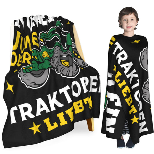 REsPRO Toddler blankets for boys with tractor pattern, silk and soft throw blanket for napping at school or bed, tractor gifts for boys' birthday Christmas (130x150 cm)