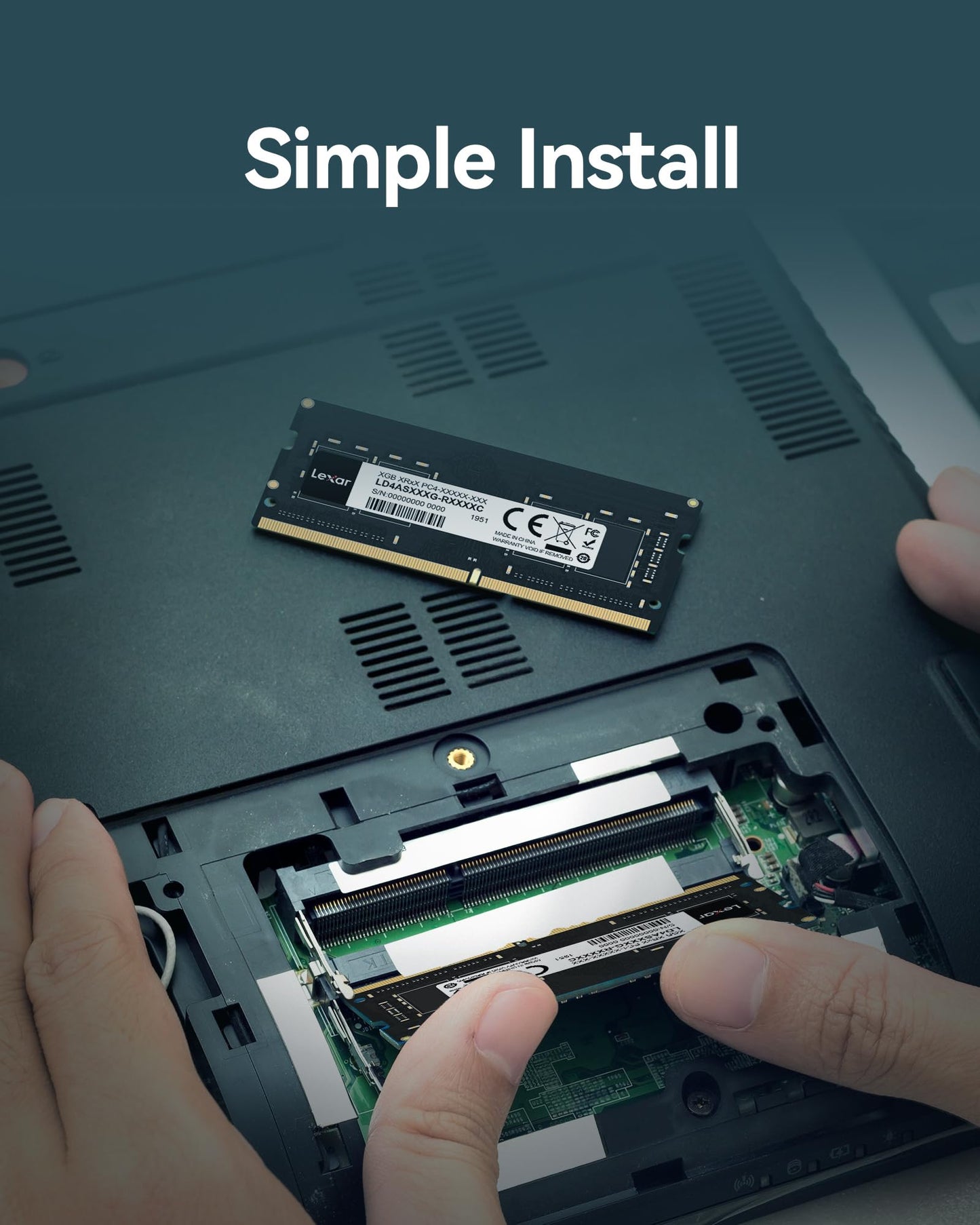 Lexar SODIMM DDR4 16GB, 3200 MHz Laptop RAM, 260-Pin SODIMM Laptop memory, High-performance SO-DIMM, PC computer memory, High-performance CL22-22-22-52 desktop memory, 1.2V