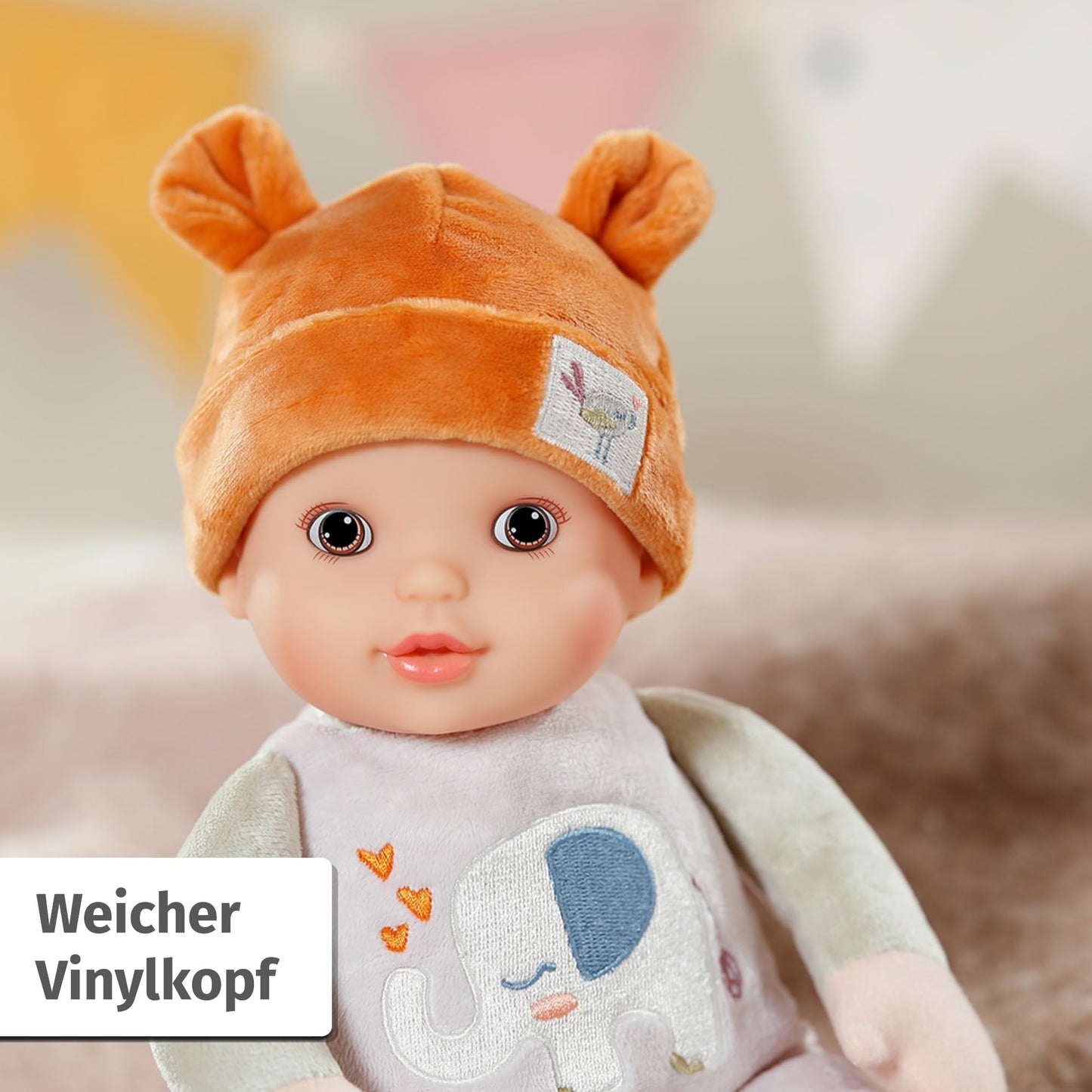 Baby Annabell for Babies Sweetie Sand 30cm, soft 30cm fabric doll with integrated rattle, suitable for newborns, 710722 by Zapf Creation.