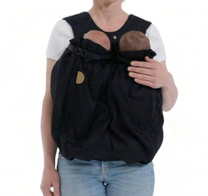 Weego TWIN - The original baby carrier for twins right after birth (from 1,800 grams) - easy to use, ergonomic, OEKO-TEX 100 - Model "Simply Black"