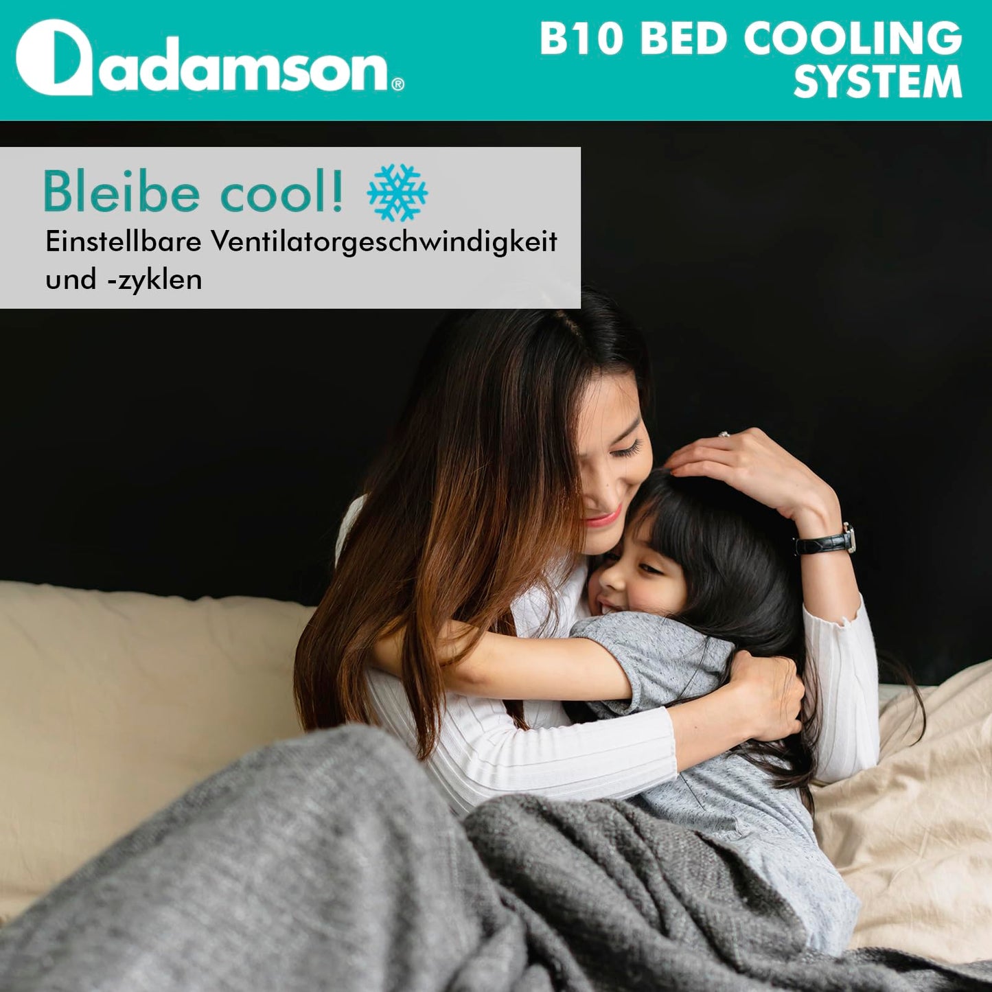 Adamson B10 Cooling Mattress Topper - Twin 190x100 cm - 100% cotton - Cooling pad for a peaceful, restful sleep - Ideal for hot sleepers - Energy-efficient design.
