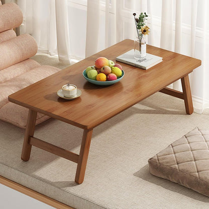 QHENS Foldable Low Table, Made of Bamboo Wood, Environmentally Friendly Material, No Smell, Small Camping Side Table Outdoor, 2.8kg, 57 x 34.3 x 22.3cm