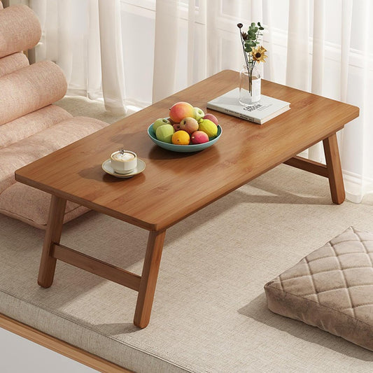 QHENS Foldable Low Table, Made of Bamboo Wood, Environmentally Friendly Material, No Smell, Small Camping Side Table Outdoor, 2.8kg, 57 x 34.3 x 22.3cm