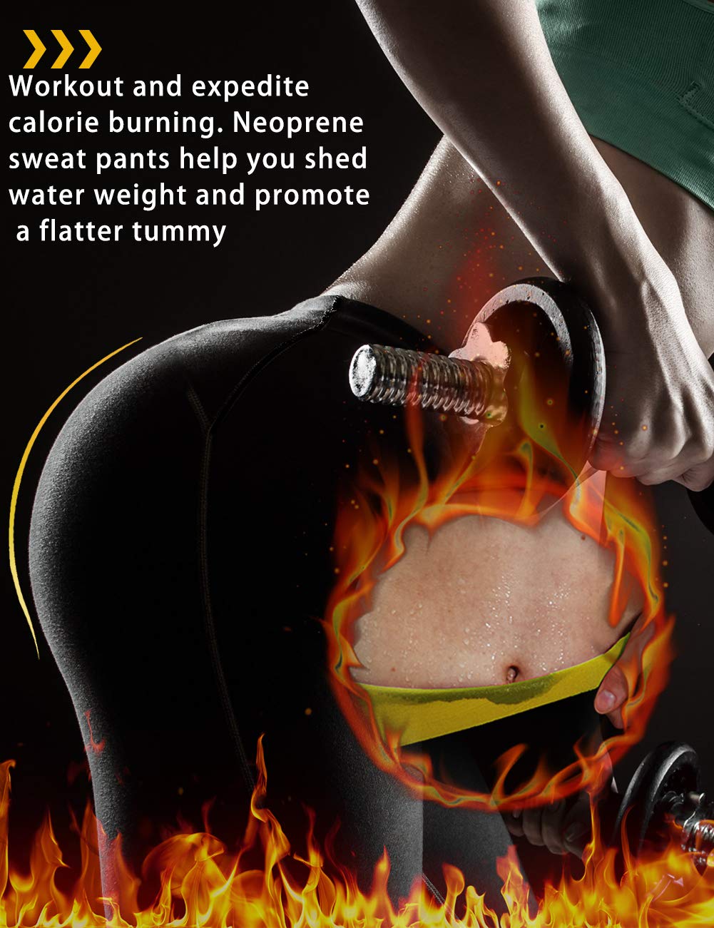 Martiount Women's Sweatpants for Weight Loss Sauna Effect High Waist Weight Loss Leggings for Women Neoprene Training Slim Hot Yoga Tummy Control Workout Capri M