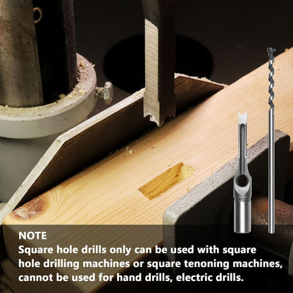 ATOPLEE Square Hole Drill Bit for Wood, 3pcs HSS Woodworking Square Mortise Drill Bit, Hole Diameter 5/16 inch (8mm), 3/8 inch (9.5mm), 1/2 inch (12.5mm) (all sizes)