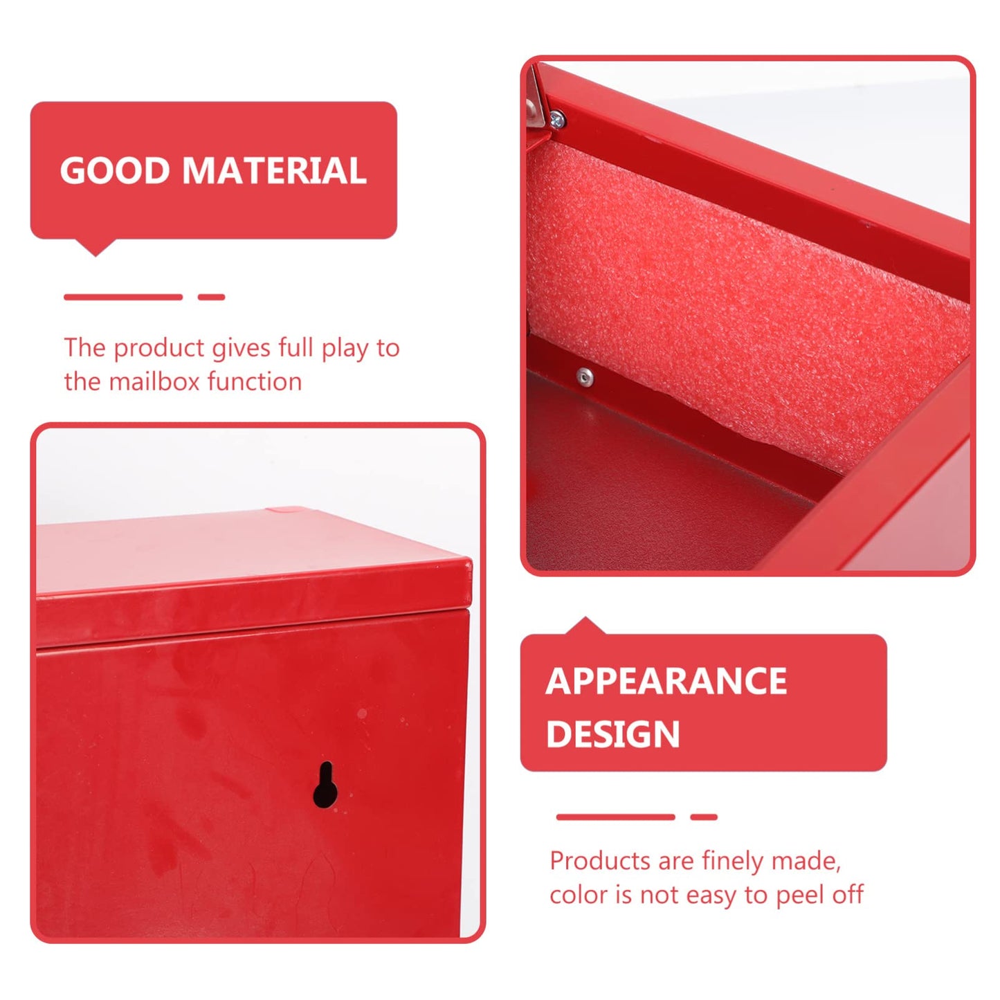 GANAZONO Stainless Steel Love Box. Office Mailboxes Complaint Box. Charity Box. Ballot Box Collection Box Mailbox with Lock Love Box Donation Box Ballot Box Stainless Steel red