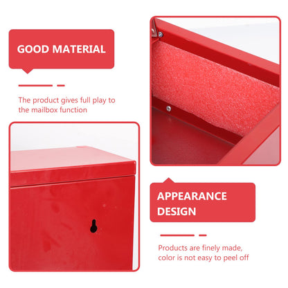 GANAZONO Stainless Steel Love Box. Office Mailboxes Complaint Box. Charity Box. Ballot Box Collection Box Mailbox with Lock Love Box Donation Box Ballot Box Stainless Steel red