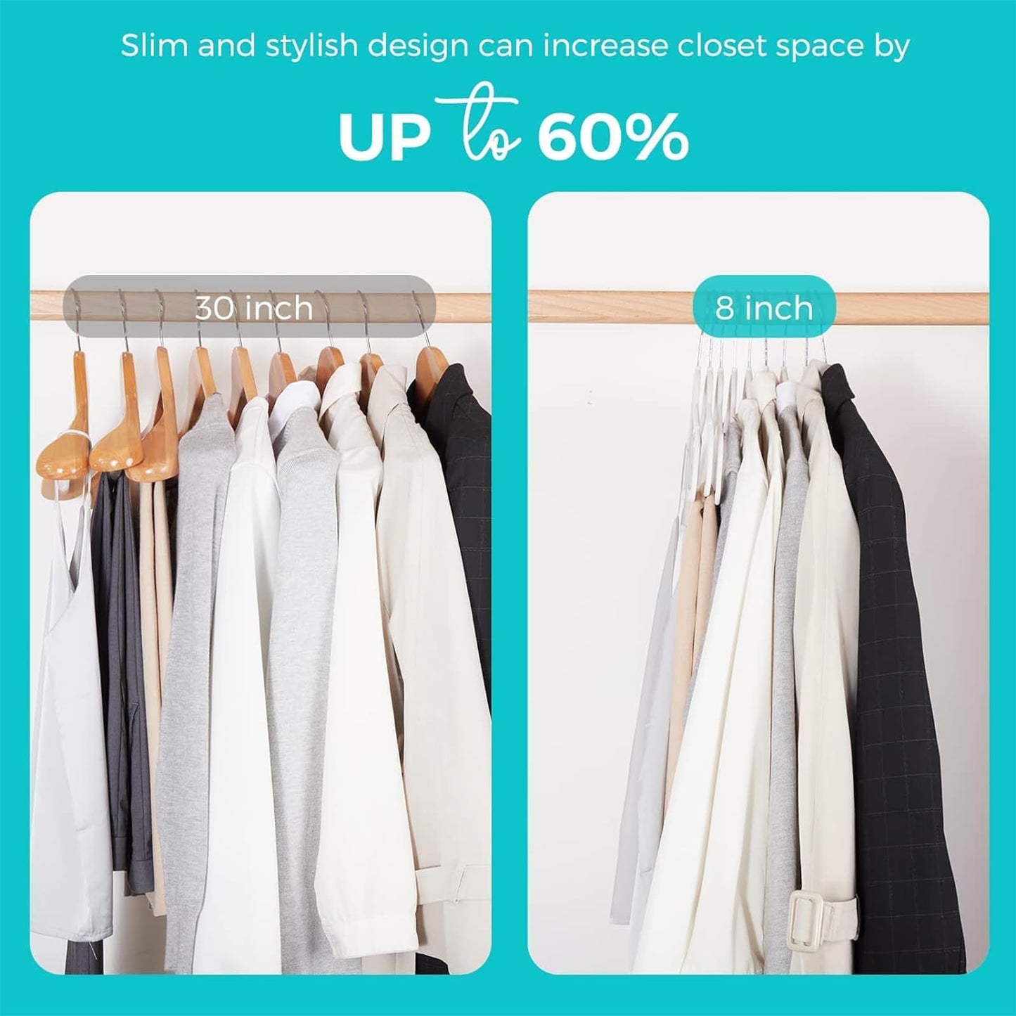 HOUSE DAY White Clothes Hangers 360 Pack, Velvet Hangers Non Slip Felt Hangers - Space Saving, Premium White Suit Hangers, 360° Rotating Hook