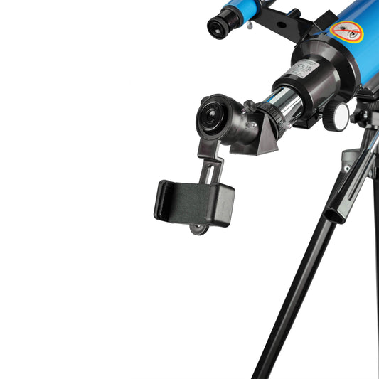 Bresser Junior Children's Telescope 70/400 Lens Telescope for Kids aged 8+, Astronomy Beginners, Telescope with Backpack, Accessories & Smartphone Holder, Observation of the Night Sky Blue
