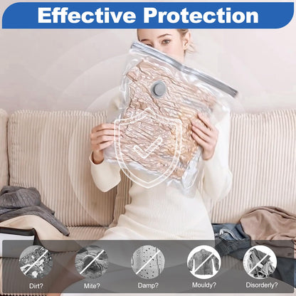 Vacuum bags for clothes with USB electric pump, 12 pieces garment bags (4x 40*40cm / 4x 40*50cm / 4x 40*60cm) Reusable vacuum storage bags for travel, garment bags.