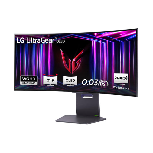 LG Electronics 34GS95QE-B.AEU UltraWide QHD UltraGear Gaming OLED Monitor, 34" (86cm), 3440 x 1440 resolution, 0.03ms GtG, 240Hz refresh rate, HDR400 TRUE BLACK, NVIDIA G-Sync Compatible, AMD FreeSync Premium Pro - Gray