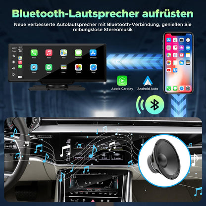 Lamto Wireless Apple Carplay & Android Auto receiver with 2K dashcam Front, 1080P rear camera, 9.26-inch touchscreen Wireless Carplay with Siri/Bluetooth 5.0/FM/AUX/Mirror-Link/64G SD card