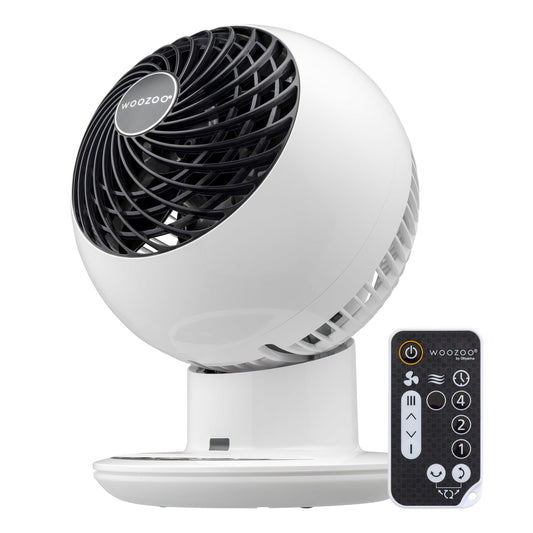 Iris Ohyama Woozoo, 30m², Fan, White, 5 speeds, Remote control, Oscillating, quiet, Table Fan, Desk Fan, Floor Fan, portable, Cooling, PCF-SC15T