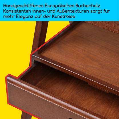 MEEDEN wood easel with storage drawer, adjustable canvas stand made of German beechwood, ideal for artists and adults, holds canvases up to 91cm.