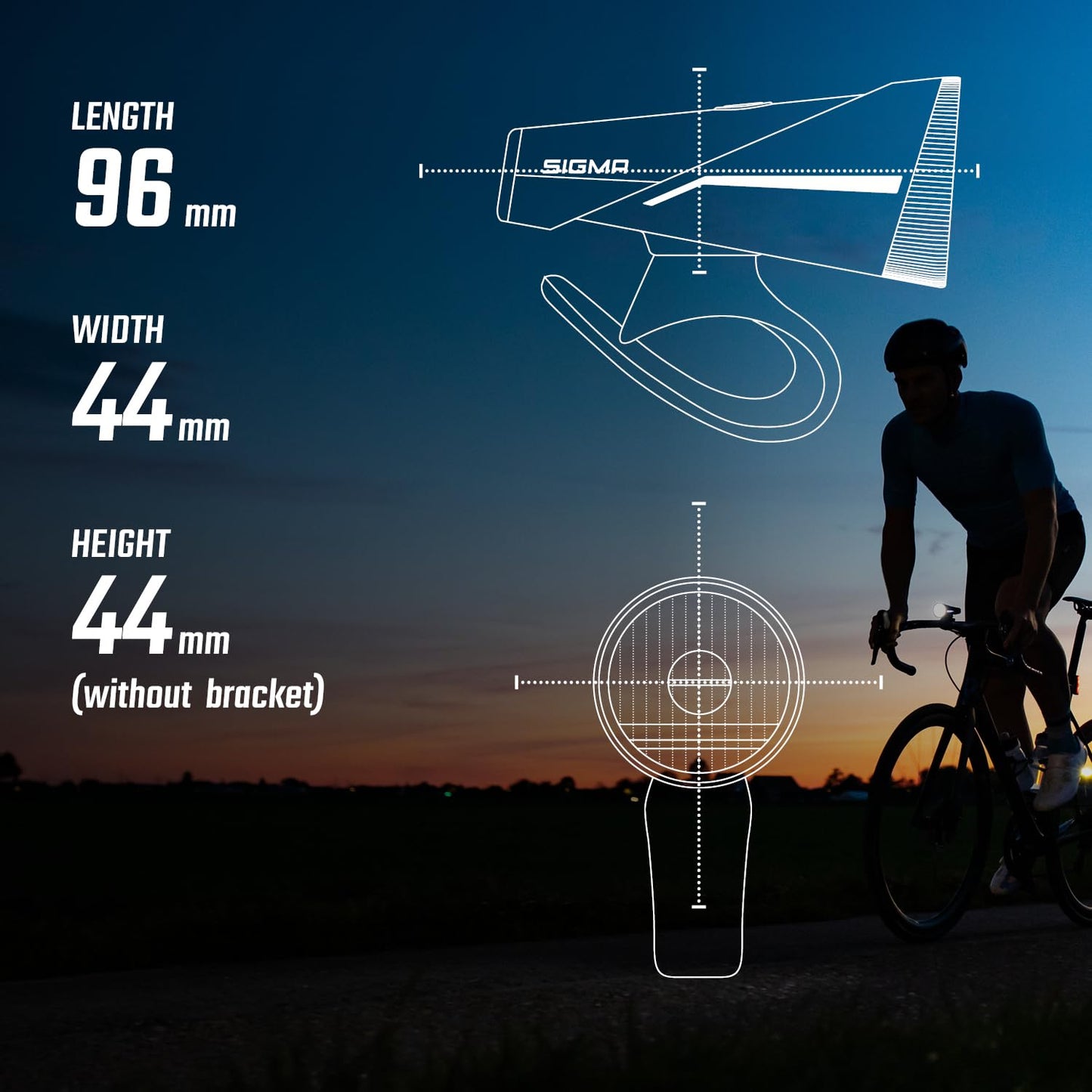 SIGMA SPORT bike light set Aura 100 USB/Blaze Link & Blaze | LED bike light | StVZO approved, rechargeable rear light with brake light, rear