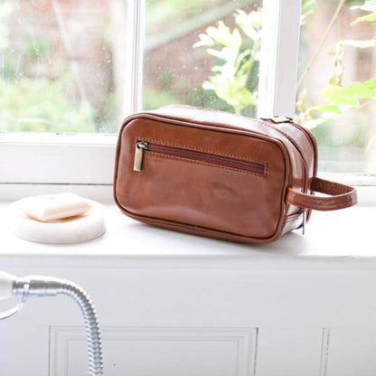 ASHWOOD - Leather - Laundry Bag/Shaving Bag Chelsea - Brown