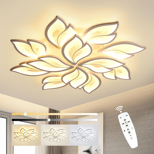 Sky angle LED ceiling light with remote control dimmable bedroom lamp, creative flower-shaped design living room ceiling light (12 heads/Ø89cm/35in)