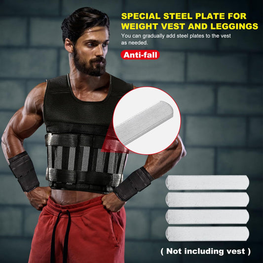 FAVOMOTO 10 Pcs for Weight Vest, Strength Training Weight Plate for Adjustable Round Head Rustproof, Fitness Weight Plates for Strength Training Running Sport