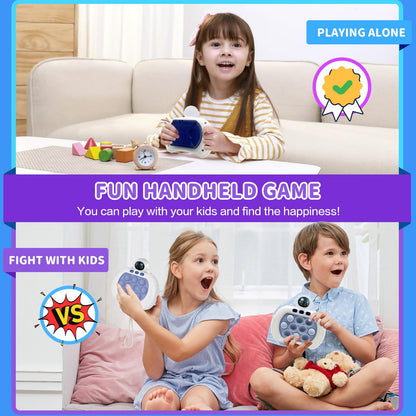 Quick Push Pop Game, Fidget Toys Pro for Kids & Adults, Handheld game, fast puzzle machine, push bubble stress toy, gift for boys, girls, teens.