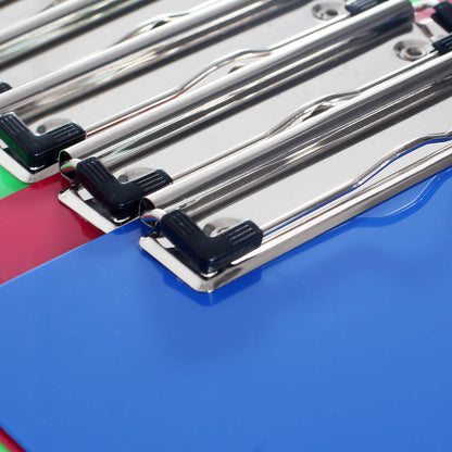 A4 clipboard with rubber-coated metal clamp, A4 writing board with hanging hole, pad holder clipboard - plastic base - writing pad set with 6 colors - TKD8022