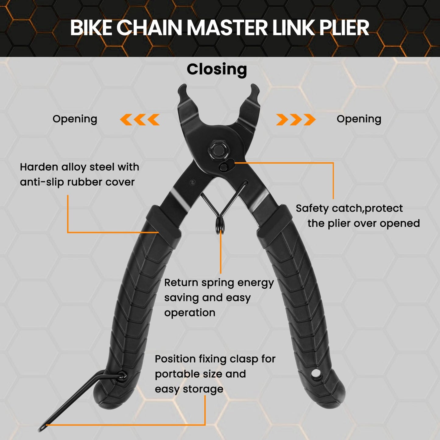 Oumer's bike chain repair kit, bike link pliers, bike chain tool, chain checker bike chain tool set bike chain tool set for 6-12 speed bike chain.