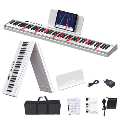 OYAYO Piano 88 Keys Keyboard Support Illuminated Keyboard and MIDI Bluetooth, Digital Piano with Piano Sticker Music Stand for Beginner Child Adult or Gift