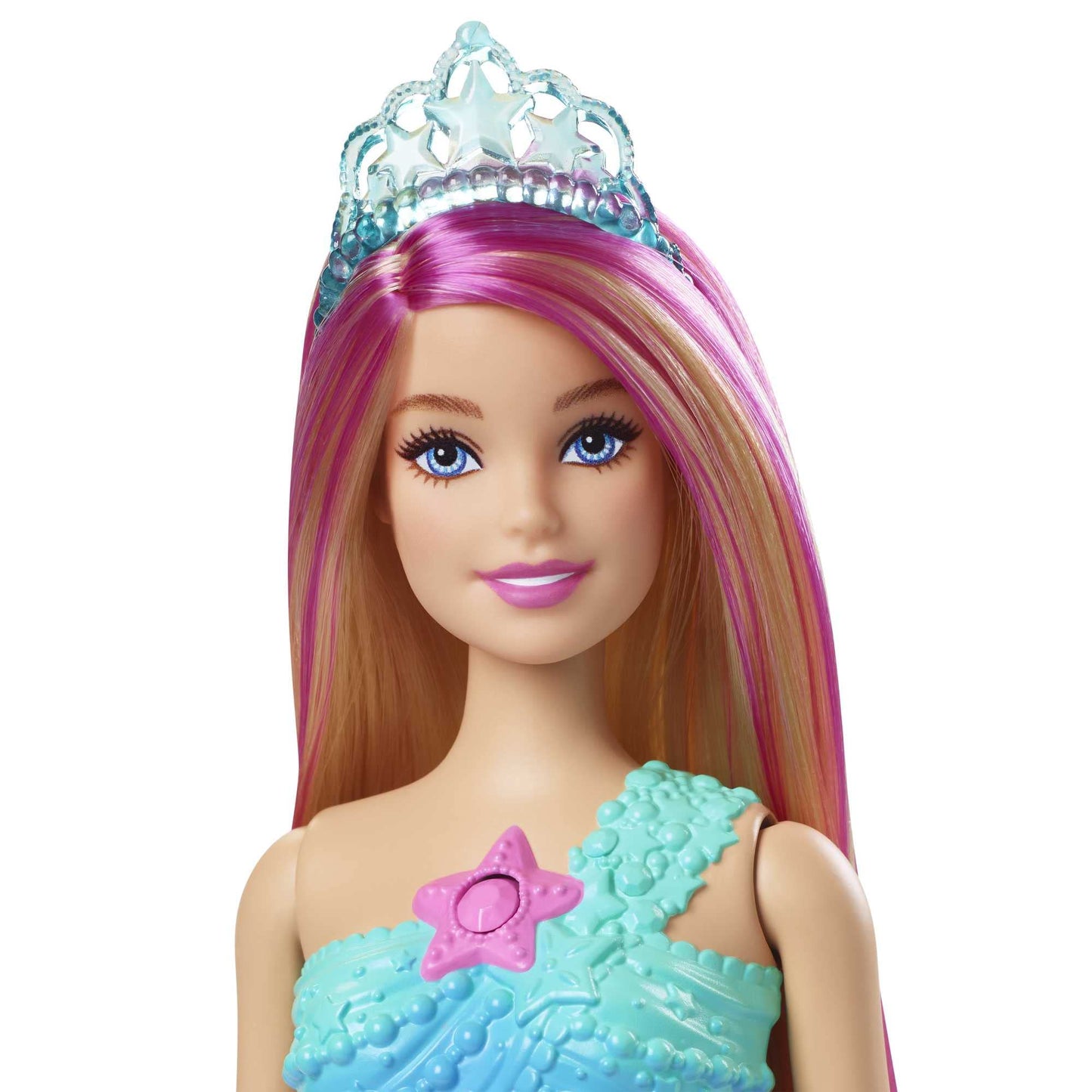 Barbie Dreamtopia Magic Lights Mermaid Doll with blonde hair, Barbie doll with mermaid tail, suitable as a gift for children ages 3 and up, HDJ36
