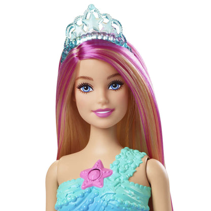 Barbie Dreamtopia Magic Lights Mermaid Doll with blonde hair, Barbie doll with mermaid tail, suitable as a gift for children ages 3 and up, HDJ36