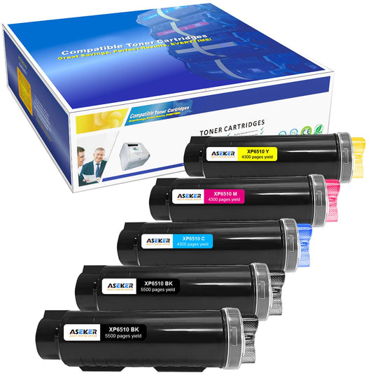 Compatible 6510 6515 toner cartridge for Xerox Phaser 6510 6510DN 6510DNI 6510DNM 6510N WorkCentre 6515 6515DN 6515DNI 6515DNM 6515N printer High yield BK 5500 pages C/M/Y 4300 pages (2BK/C/M/Y)