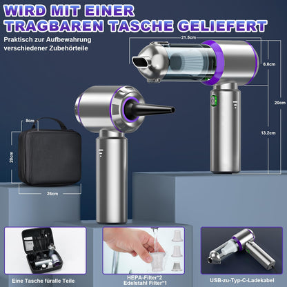 Handheld vacuum cleaner battery, 4-in-1 handheld vacuum cleaner, cordless handheld vacuum cleaner, 22000PA car vacuum cleaner battery winner, 3-speed 200000 RPM mini vacuum cleaner for car, kitchen, PC, sofa, office & pet hair cleaning.