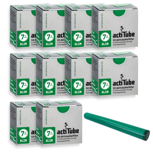 actiTube Slim-7mm-activated carbon filters 10 x 50 pack Filter 10x50 (500)