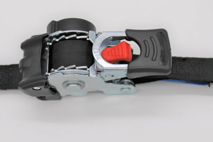 4 pieces automatic ratchet strap tie-down with S-hooks 1.8m x 25mm 300/600 daN