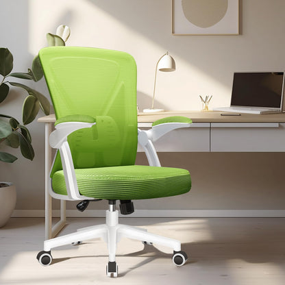 Hinonde office chair, Ergonomic office chair, Height adjustable office chairs, Swivel chair with lumbar support, Desk chair with foldable armrests, Mesh chair with rocking function, Green office chair.
