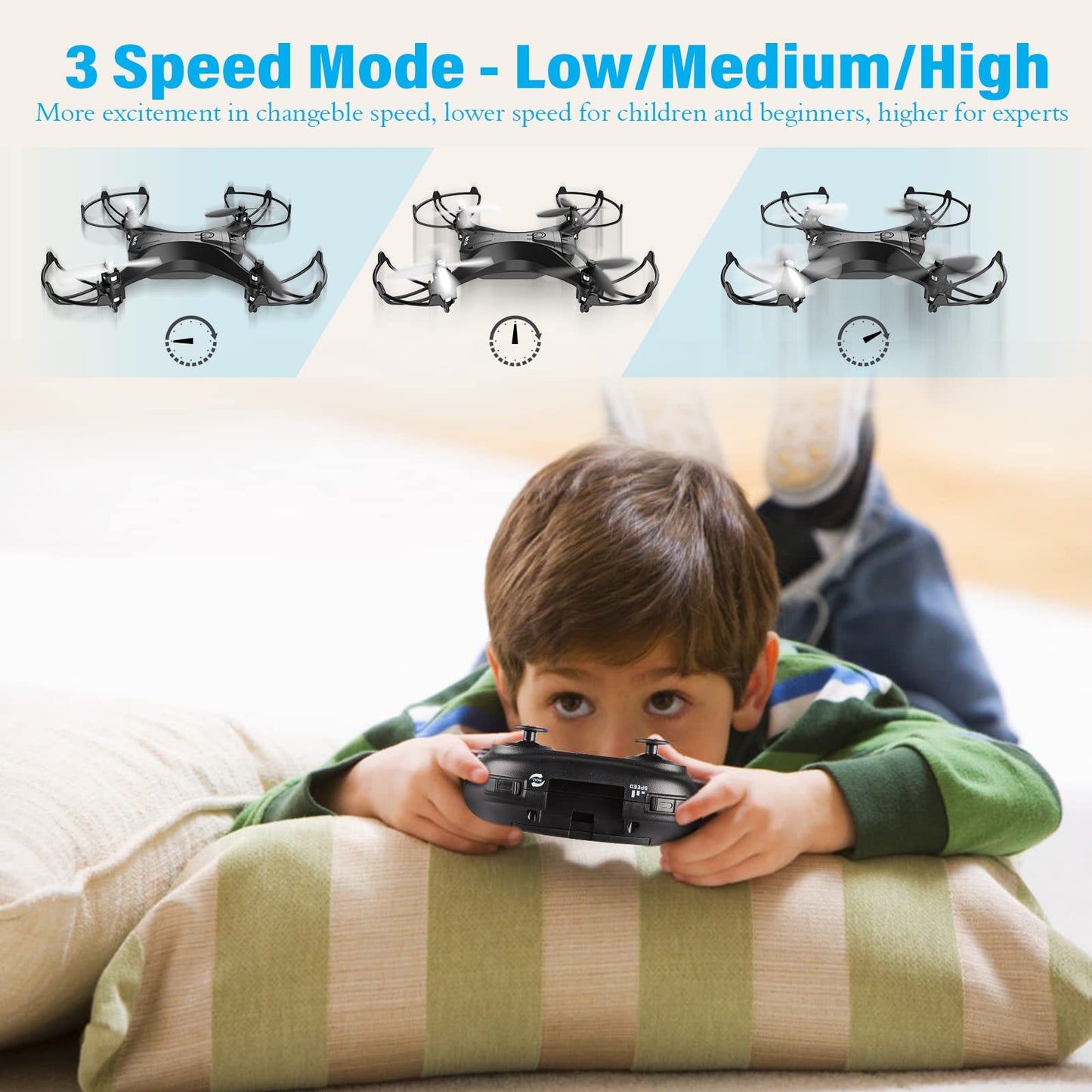 RC Mini Drone with HD Camera FPV RC Drone with 2 Batteries 2.4GHz Remote Controlled Quadcopter Beginner APP Control Photo Live Video Transmission Mobile Control 360° Flip Camera Drone Kids Toy