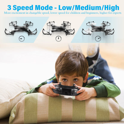 RC Mini Drone with HD Camera FPV RC Drone with 2 Batteries 2.4GHz Remote Controlled Quadcopter Beginner APP Control Photo Live Video Transmission Mobile Control 360° Flip Camera Drone Kids Toy
