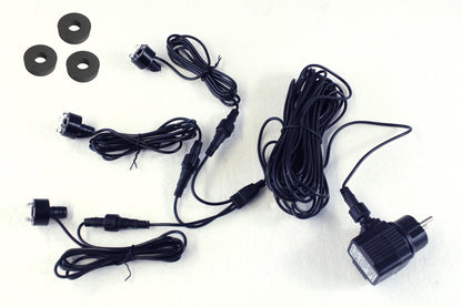 Arnusa fountain lighting 3 piece set LED 10m cable + power supply stone lighting (warm-white) garden fountain LED ring fountain accessories