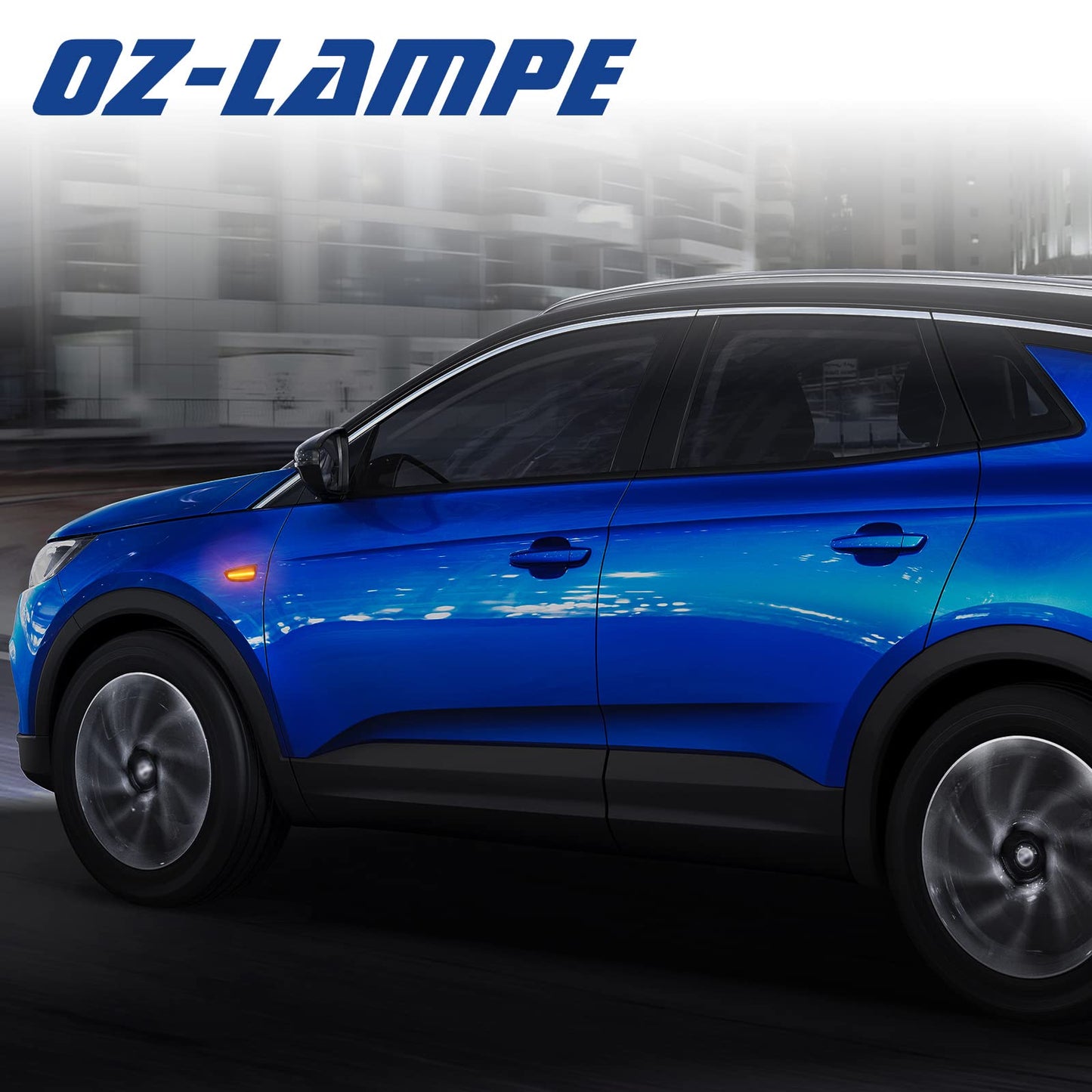 OZ-LAMPE LED indicators for Opel Astra K Astra J Zafira C Insignia B Grandland X, LED side indicators 2 pieces black, LED indicator light with Canbus.