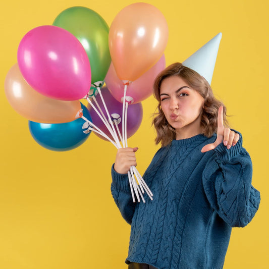 100 Pieces Reusable Balloon Plastic Sticks, Reusable Balloon Sticks Holders for Balloons, for Birthday Party Decoration, Wedding, Celebration Accessories