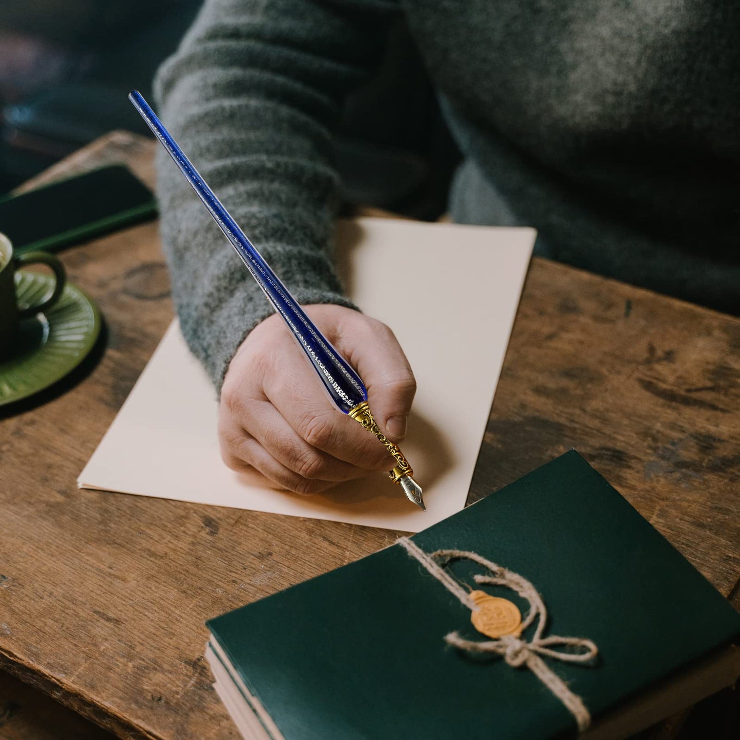 AOMAYLL Fountain Pen, Quill Pen, Calligraphy Fountain Pen, antique, handmade, with ink, perfect for beginners and adults.